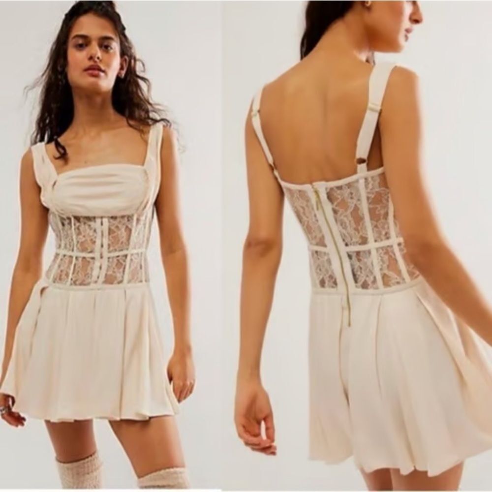 Free People Size 0 Odette Mini Dress Lace Corset